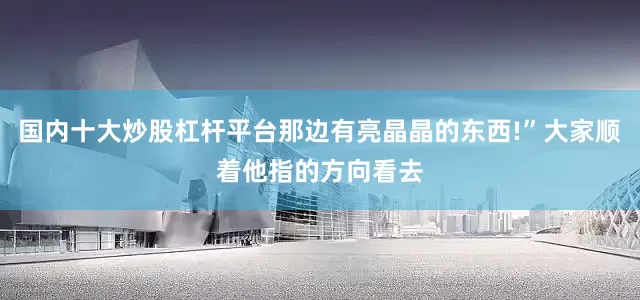 国内十大炒股杠杆平台那边有亮晶晶的东西!”大家顺着他指的方向看去